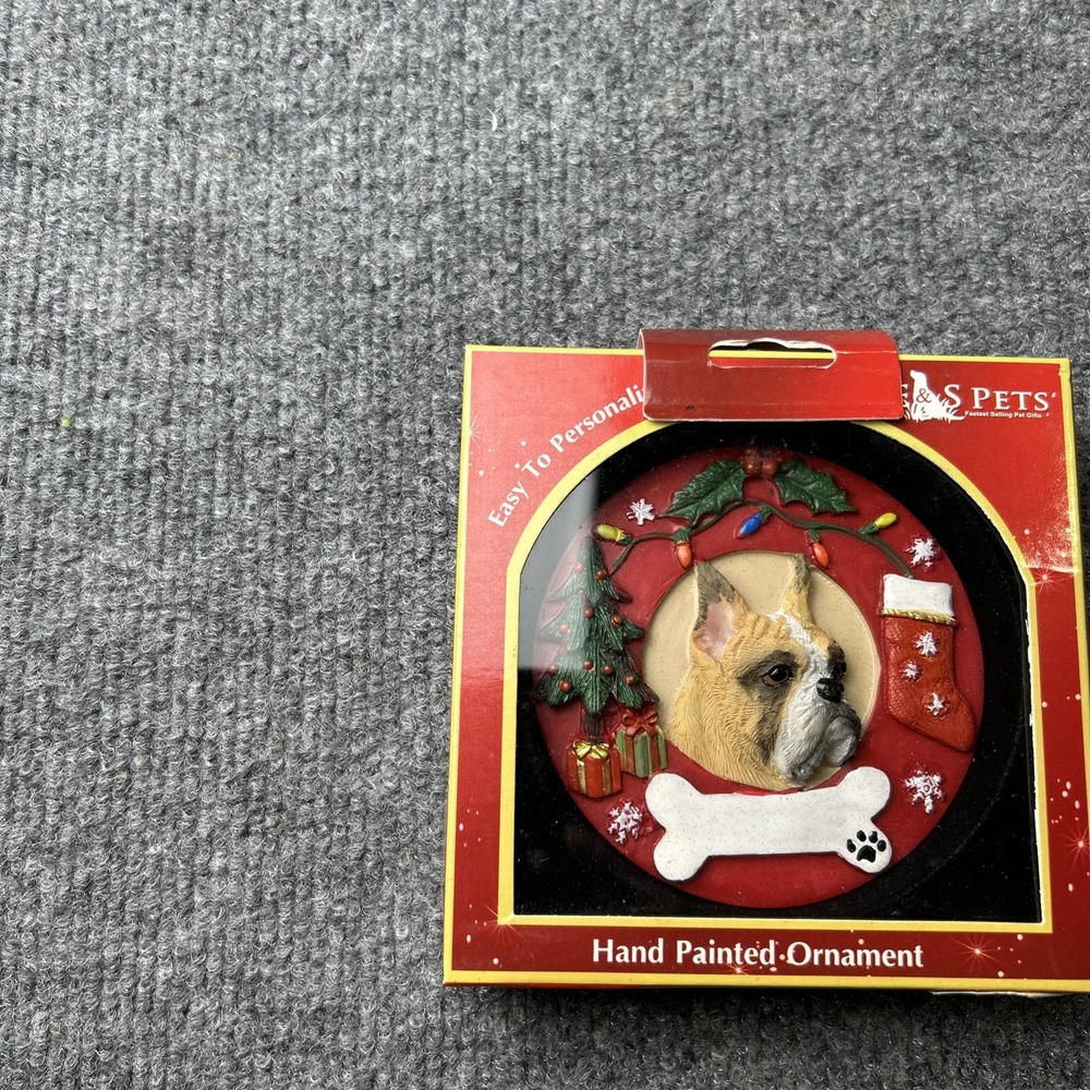 E & S Pets Christmas Ornament Boxer Dog Can Be Personalized New